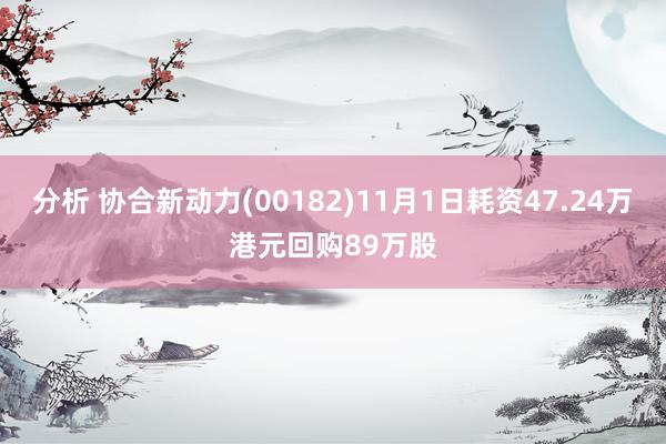 分析 协合新动力(00182)11月1日耗资47.24万港元回购89万股