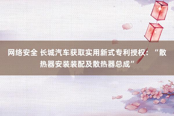 网络安全 长城汽车获取实用新式专利授权：“散热器安装装配及散热器总成”