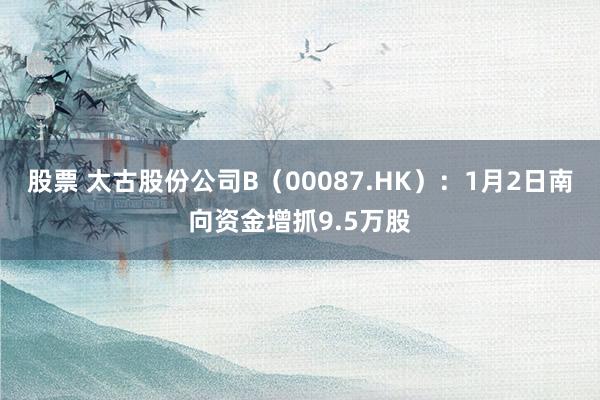 股票 太古股份公司B（00087.HK）：1月2日南向资金增抓9.5万股