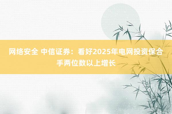 网络安全 中信证券：看好2025年电网投资保合手两位数以上增长