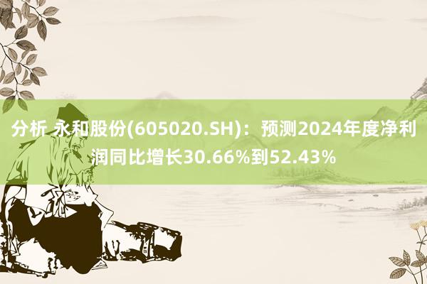 分析 永和股份(605020.SH)：预测2024年度净利润同比增长30.66%到52.43%