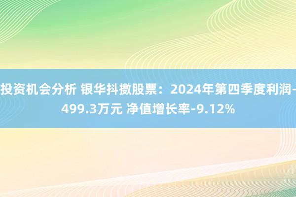 投资机会分析 银华抖擞股票：2024年第四季度利润-499.3万元 净值增长率-9.12%