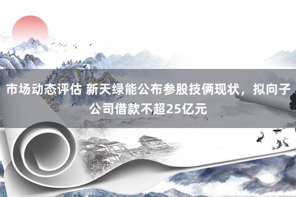 市场动态评估 新天绿能公布参股技俩现状，拟向子公司借款不超25亿元