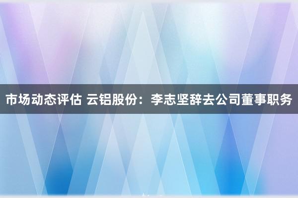 市场动态评估 云铝股份：李志坚辞去公司董事职务