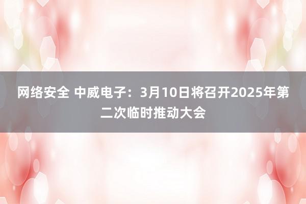 网络安全 中威电子：3月10日将召开2025年第二次临时推动大会