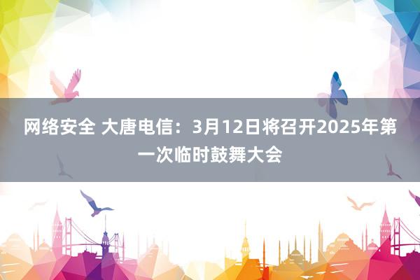 网络安全 大唐电信：3月12日将召开2025年第一次临时鼓舞大会